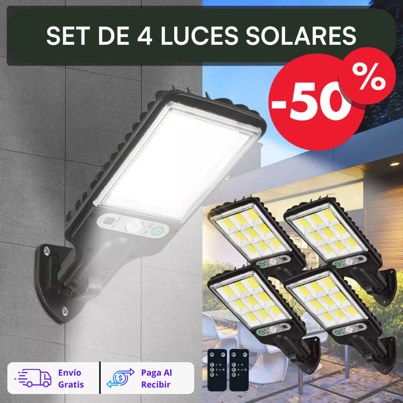 SET DE 4 LUCES SOLARES 🔆 LED SMART con Sensor de Movimiento💡